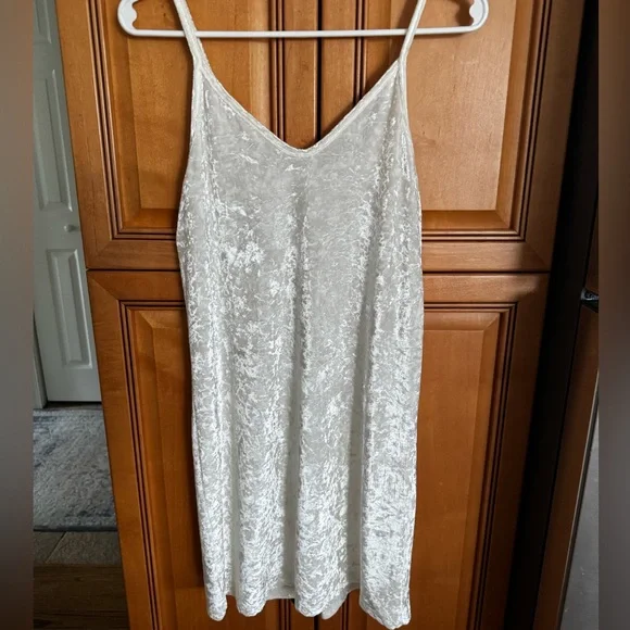 Say What? Dresses | Say What? Cream Velvet Slip Dress | Color: White | Size: S | Alanamorales3's Closet